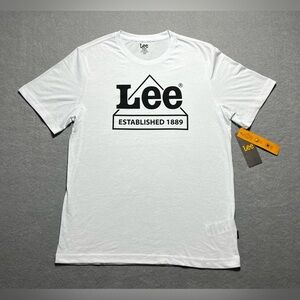 Lee Men’s White T-Shirt Medium “Established 1889” Logo Tee NWT